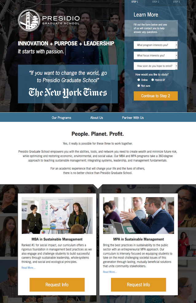 New York Times brag-Landing Page